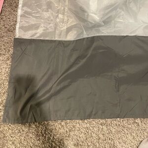 NWOT grey bed skirt. Never used.